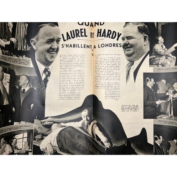RARE 1947 French Le Soir Illustre Laurel and Hardy Magazine Stan Laurel Oliver - Picture 2 of 7